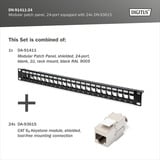 Digitus Modulares Patchpanel, 24-Port, bestückt mit 24x DN-93615 schwarz, 1 HE, Rack Mount, geschirmt