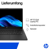 HP 17-cp2263ng, Notebook schwarz, AMD Ryzen 5 7520U, AMD Radeon Graphics, 16 GB LPDDR5, 512 GB (512 GB SSD), ohne Betriebssystem