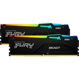 Kingston FURY DIMM 64 GB DDR5-5200 (2x 32 GB) Dual-Kit, Arbeitsspeicher schwarz, KF552C36BBEAK2-64, FURY Beast RGB, AMD EXPO