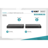 Digitus 4K HDBaseT HDMI Extender Set, 150 Meter, HDMI Verlängerung schwarz, Sendeeinheit + Empfängereinheit