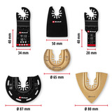 EINHELL 6-teiliges Multitool-Zubehör-Set, Schleifscheibe für Multifunktionswerkzeuge