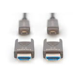 Digitus HDMI / Micro HDMI AOC Hybrid Glasfaserkabel, UHD 4K schwarz, 20 Meter, abnehmbare Stecker