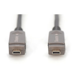 Digitus HDMI / Micro HDMI AOC Hybrid Glasfaserkabel, UHD 4K schwarz, 20 Meter, abnehmbare Stecker