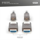Digitus HDMI / Micro HDMI AOC Hybrid Glasfaserkabel, UHD 4K schwarz, 20 Meter, abnehmbare Stecker