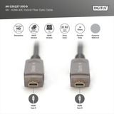 Digitus HDMI / Micro HDMI AOC Hybrid Glasfaserkabel, UHD 4K schwarz, 20 Meter, abnehmbare Stecker