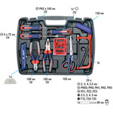 KWB Werkzeugkoffer Grundausstattung, 65-teilig, Werkzeug-Set grau/blau