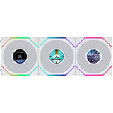 Lian Li UNI FAN TL LCD FLEX 120 Wireless, Gehäuselüfter weiß, Reverse, 3er Pack mit LCD-Flex-Empfänger, 124 mm