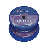 Verbatim DVD+R 4,7 GB, DVD-Rohlinge 16fach, 50 Stück