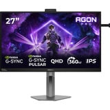 AOC AGON PRO AG276QSG2, Gaming-Monitor 68.6 cm (27 Zoll), schwarz/grau, QHD, Fast-IPS, DP, HDMI, USB-Hub, 360Hz Panel