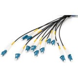 Digitus Glasfaser Universal Breakout Kabel, Duplex, LC/UPC Stecker, Singlemode OS2 schwarz, 50 Meter, vorkonfektioniert