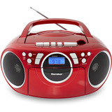 Karcher RR 5042-R, Radio rot, CD-Player, Kassettenplayer, UKW-Radio, AUX