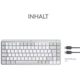 Logitech MX Mechanical Mini für Mac, Tastatur hellgrau/weiß, DE-Layout, taktile Schalter, Bluetooth, kompatibel mit macOS, iPadOS und iOS