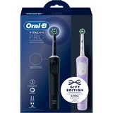  Oral-B Vitality Pro D103 Duo, Elektrische Zahnbürste schwarz/lila, Black/Lilac Violet, inkl. 2. Handstück