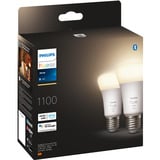Philips Hue White A60 Smarte Lampe E27 Doppelpack 1100 lm, LED-Lampe ersetzt 75 Watt