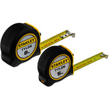 Stanley Tylon-Bandmaß Doppelpack, 5 Meter + 8 Meter schwarz/gelb, 2-teilig