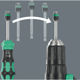 Wera Kraftform Kompakt 25 RA-R mit Tasche, Bit-Satz schwarz/grün, 6-teilig, 1/4", mit Ratschenfunktion und Rapidaptor Schnellwechselfutter