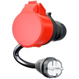 go-e Adapter für Gemini flex 11 kW, CEE rot Drehstrom 16A > Haushaltssteckdose schwarz, 30cm