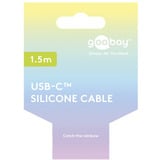 goobay USB 2.0 Silikonkabel lila, USB-C Stecker > USB-C Stecker lila, 1,5 Meter, PD 60 Watt