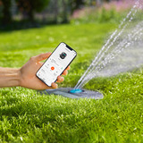 GARDENA Pipeline Bewässerungssystem AquaPrecise Komplett-Set, unterirdisch, Sprinklersystem grau/türkis, mit Pipeline Schacht und Deckel
