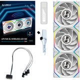 Lian Li UNI FAN SL120 LCD Wireless, Gehäuselüfter weiß, 3er-Pack inkl. Controller, Reverse , 124.5 mm
