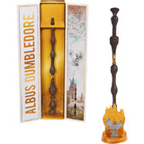 Spin Master Wizarding World Harry Potter - Authentischer Albus Dumbledore Zauberstab, Rollenspiel mit Hogwarts-Halterung