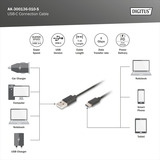 Digitus USB 3.2 Gen 1 Anschlusskabel USB-A > USB-C schwarz, 1 Meter, PD, Laden mit bis zu 15 Watt