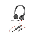 HP Poly Blackwire 3325 USB-C Stereo-Headset + 3,5 mm-Stecker + USB-C/A-Adapter schwarz