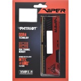 Patriot DIMM 32 GB DDR4-2666 (2x 16 GB) Dual-Kit, Arbeitsspeicher rot/schwarz, PVE2432G266C6K, Viper Elite II, INTEL XMP