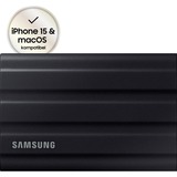 Samsung Portable SSD T7 Shield 2 TB, Externe SSD schwarz, USB-C 3.2 Gen 2 (10 Gbit/s), extern