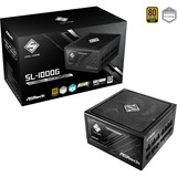 ASRock Steel Legend SL-1000G, PC-Netzteil schwarz, 1x 12-Pin High Power GPU, 3x PCIe, Kabelmanagement, 1000 Watt