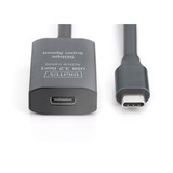 Digitus Aktives USB 3.2 Gen 1 Verlängerungskabel, USB-C Stecker > USB-C Buchse schwarz, 5 Meter, Repeater Kabel