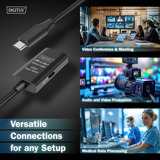 Digitus Aktives USB 3.2 Gen 1 Verlängerungskabel, USB-C Stecker > USB-C Buchse schwarz, 5 Meter, Repeater Kabel