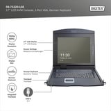 Digitus Modulare HD LCD KVM Konsole mit 17" TFT 1 Port VGA, KVM-Switch schwarz, deutsches Tastaturlayout, 1 Port VGA KVM-Anschluss, Touchpad