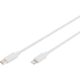 Digitus USB 2.0 Daten-/Ladekabel USB-C > Lightning, MFI zertifiziert weiß, 2 Meter, PD 2.0, Laden mit bis zu 60 Watt