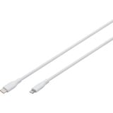 Digitus USB 2.0 Silikon-Kabel USB-C > Lightning, MFI zertifiziert weiß, 2 Meter, PD 2.0, Laden mit bis zu 60 Watt