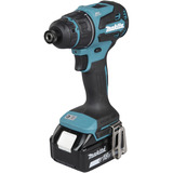 Makita Akku-Bohrschrauber mit Wechselkopfsystem DDF491RTJ, 18Volt blau/schwarz, 2x Li-Ionen Akku 5,0Ah, mit vier verschiedenen Aufsätzen, im Koffer