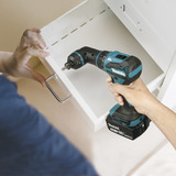 Makita Akku-Bohrschrauber mit Wechselkopfsystem DDF491RTJ, 18Volt blau/schwarz, 2x Li-Ionen Akku 5,0Ah, mit vier verschiedenen Aufsätzen, im Koffer