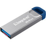Kingston DataTraveler Kyson 64 GB, USB-Stick silber/blau