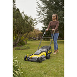 Stanley Akku-Rasenmäher (SFMCMW2651M-QW), 36Volt (2x18V) schwarz/gelb, 2x 4,0 Ah-Lithium-Ionen-Akku
