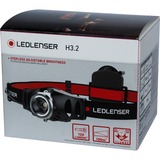 Ledlenser Stirnlampe H3.2, LED-Leuchte schwarz/rot