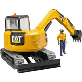 bruder 02466 CAT Minibagger, Modellfahrzeug gelb/schwarz, mit Bauarbeiter