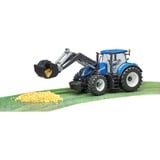 bruder 03121 New Holland T7.315 , Modellfahrzeug blau/grau, mit Frontlader