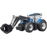 bruder New Holland T7.315 , Modellfahrzeug blau/grau, mit Frontlader