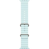 Apple 49 mm Ocean Armband, Uhrenarmband hellblau/titan