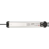 Brennenstuhl Premium-Alu-Line Steckdosenleiste 6-fach, 2x USB schwarz/aluminium, 3 Meter Kabel, USB-A, USB-C, mit Sicherheitsschalter