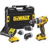 DEWALT Akku-Bohrschrauber DCD703L2T, 12Volt gelb/schwarz, 2x Li-Ion XR Akku 3Ah, 4 Wechselköpfe