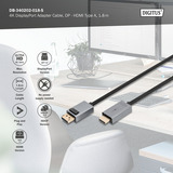 Digitus Adapterkabel DisplayPort > HDMI, UHD 4K schwarz, 1,80 Meter