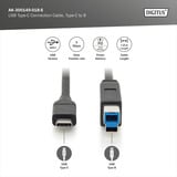 Digitus USB 3.2 Gen 1 Anschlusskabel USB-C > USB-B schwarz, 1,80 Meter, PD, Laden mit bis zu 3A