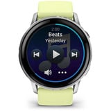 Garmin Venu 4 - 45 mm, Smartwatch silber, Silikon-Armband in hellgelb