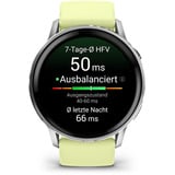 Garmin Venu 4 - 45 mm, Smartwatch silber, Silikon-Armband in hellgelb